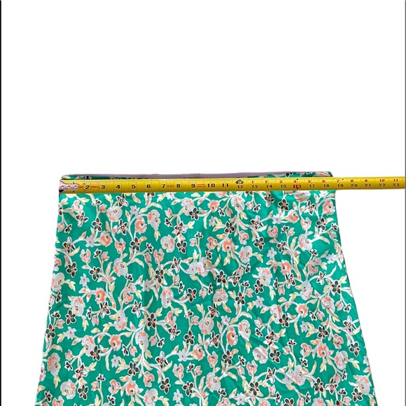 NWT Loft pull on elastic waist bright green floral skirt size extra large - Picture 5 of 8